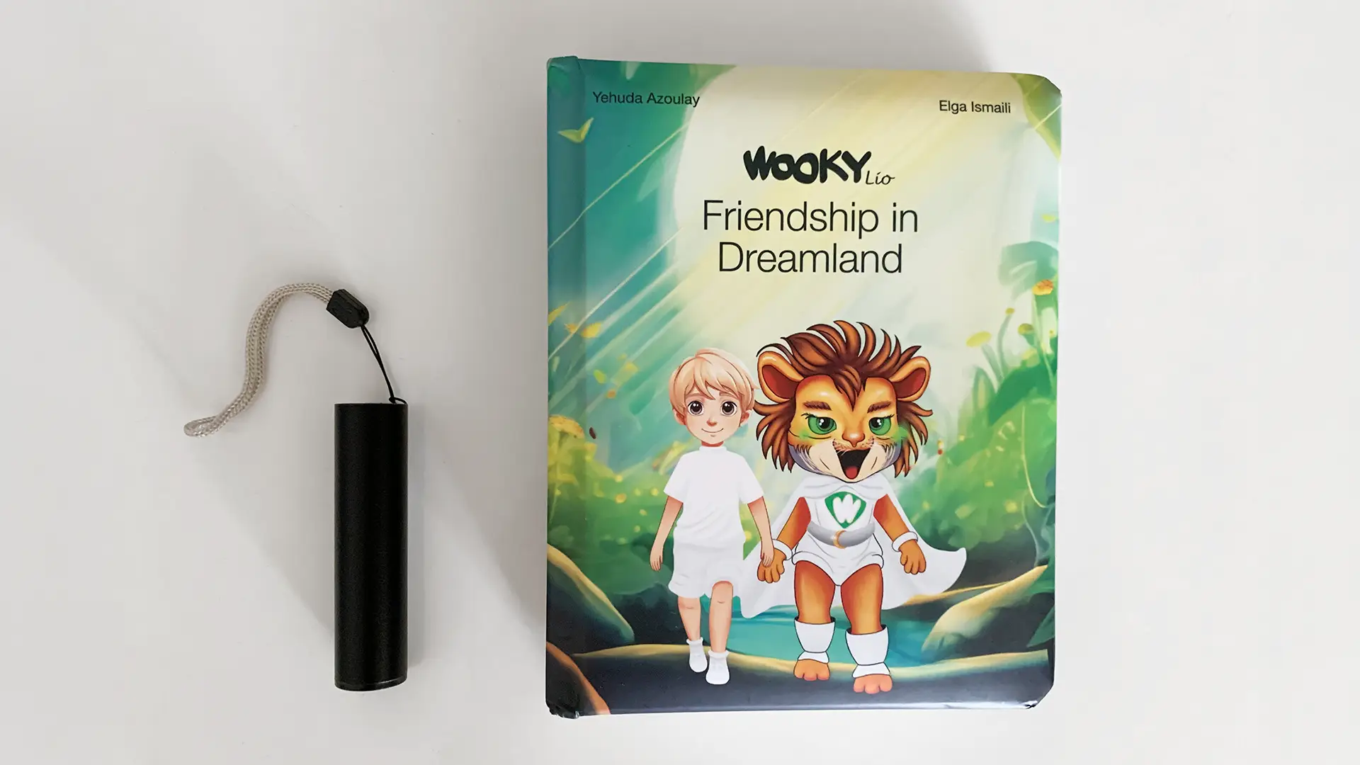 Open WOOKY book showing Liam and WOOKY Lio in Dreamland